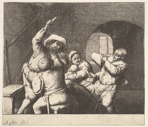 The Knife Thrust, 1610-85. af Adriaen Jansz. van Ostade