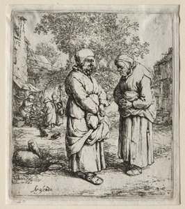 De to Gossips. af Adriaen Jansz. van Ostade