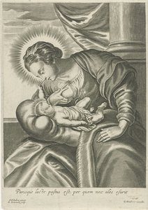 Maria fodrer Kristusbarnet af Adriaen Lommelin (attributed to workshop of)