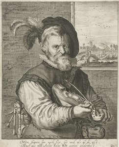Gammel spillemand af Adriaen Matham