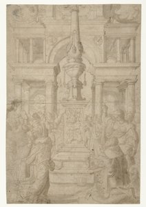 Salomon tilbeder et idol af Adriaen Pietersz Crabeth