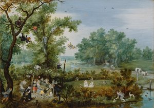 Et lystigt selskab i en lysthus, 1615 af Adriaen Pietersz van de Venne
