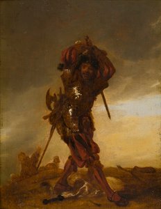 En schweizisk soldat: En lejesoldat, ca. 1609-62 (olie på panel)