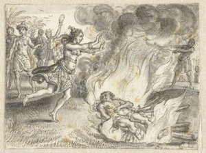 Ligbrænding som praktiseret af mennesker i et fjerntliggende land af Adriaen Pietersz van de Venne