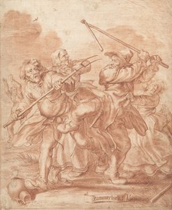 Fighting Peasants, 1600-62 (kridt på papir)