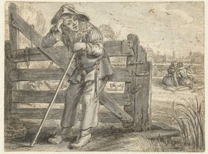 The Crazed Amour of Fat Leendert og Lijsje Teunis, med Joncker Maerten af Adriaen Pietersz van de Venne