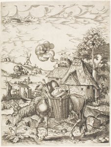Æselet fyldt med mad, fra Emblematic Figures of Animals