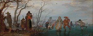 Vinter (Forlystelse på isen) af Adriaen Pietersz van de Venne