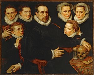 Portræt af en familie ... af Adriaen Thomasz Key