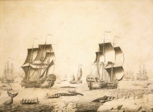 Hvalfangere i isen af Adriaen or Abraham Salm