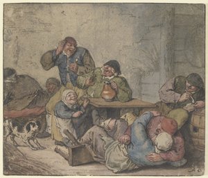Muntre bønder på et værtshus af Adriaen van Ostade