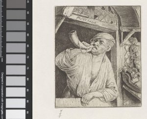 Baker blæser i horn af Adriaen van Ostade