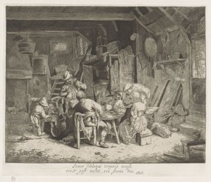 At dyrke et måltid i en kro af Adriaen van Ostade