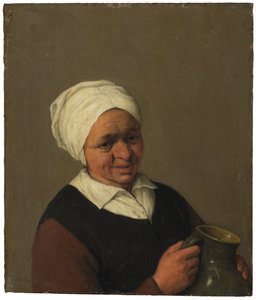 Buste af en gammel bondekone med en krukke af Adriaen van Ostade