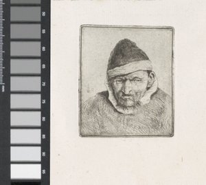 Buste af en bonde med pelshat af Adriaen van Ostade