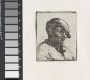 Buste af en smilende bonde af Adriaen van Ostade