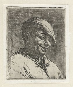 Buste af en leende bonde af Adriaen van Ostade