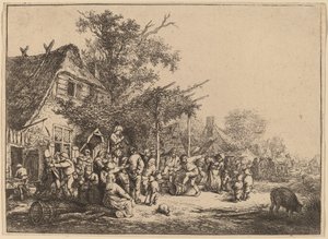 Dans under espalieret af Adriaen van Ostade