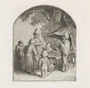 Figurer ved en kvaksalver af Adriaen van Ostade