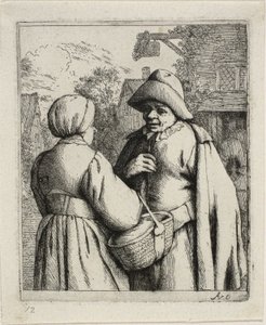 Mand og kvinde samtaler af Adriaen van Ostade