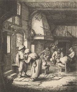 Bonde betaler sin regning, 1610-85. af Adriaen van Ostade