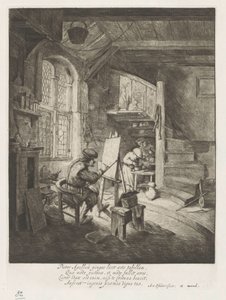 Maler i sit atelier