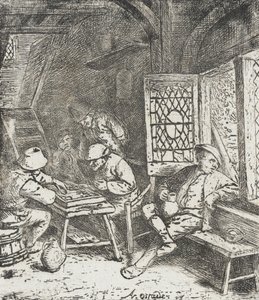 Backgammonspillerne af Adriaen van Ostade