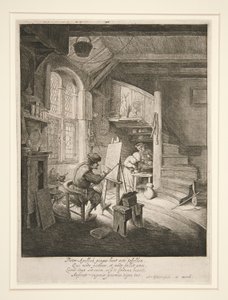 Maleren i sit atelier af Adriaen van Ostade