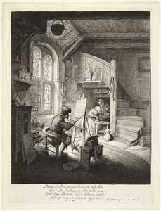 Maleren i sit atelier af Adriaen van Ostade