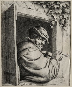 Rygeren ved vinduet af Adriaen van Ostade