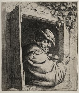 Rygeren ved vinduet af Adriaen van Ostade