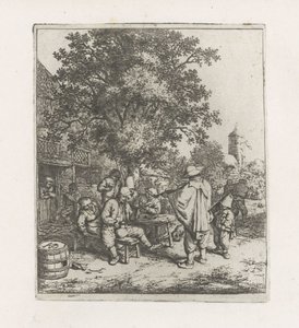 To musikere med et drikkeselskab af Adriaen van Ostade