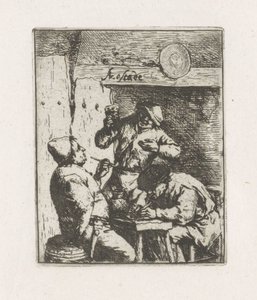 To rygere og drikker i kroen af Adriaen van Ostade