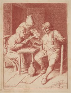 To sangere og en violinist i et indendørs rum