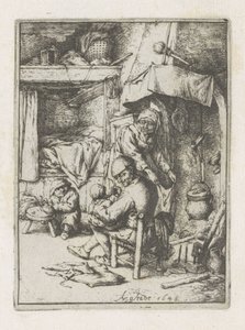 Far fodrer et barn Paterfamilierne af Adriaen van Ostade