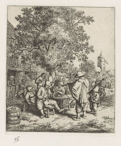 Spillemand og en ung liredrejer af Adriaen van Ostade