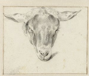 Fårehoved, forfra af Adriaen van de Velde (attributed to)