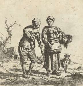 Landmand og hans kone i samtale af Adriaen van de Velde