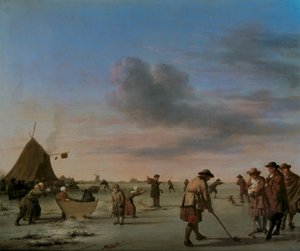 Golfspillere på isen ved Haarlem, 1668 (panel) af Adriaen van de Velde