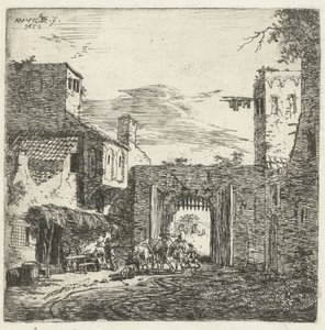 Kro ved byporten, 1653 af Adriaen van de Velde