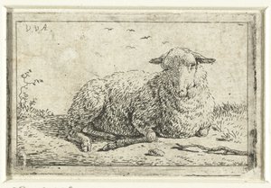 liggende får af Adriaen van de Velde