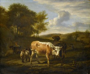 Bjerglandskab med køer, 1663