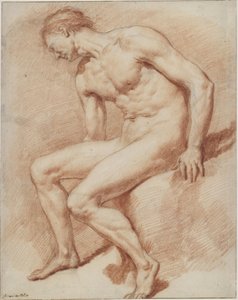 Siddende mandlig akt af Adriaen van de Velde