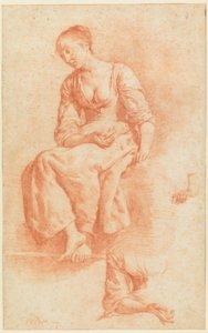 Siddende pige af Adriaen van de Velde