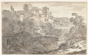 Italiensk landskab af Adriaen van der Cabel