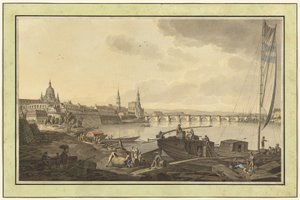 Dresden fra bredden af Elben