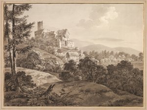 Udsigt over slottet Gnandstein, ca. 1795.