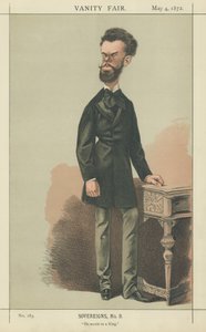 Kong Amadeus af Spanien (farve litho) af Adriano Cecioni
