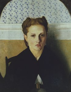 Portræt af kunstnerens kone (olie på lærred)