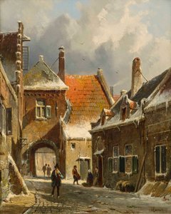 A Winter Street Scene, 1800-tallet